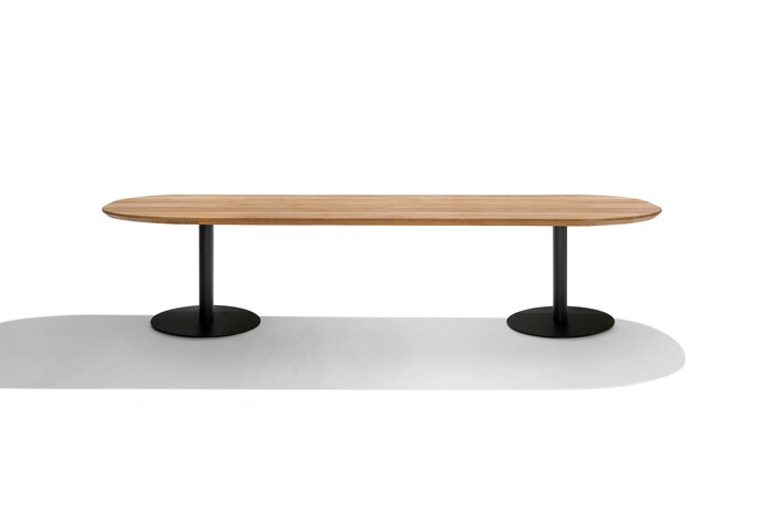 T Table oval 298cm H67cm wenge teak