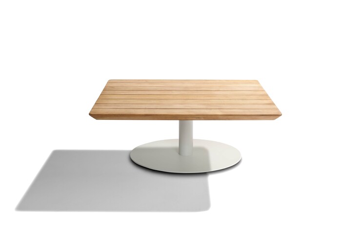 T table 90x90cm H35cm white teak