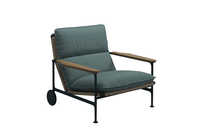 Zenith Lounge Chair with Teak Arms Blend Fog