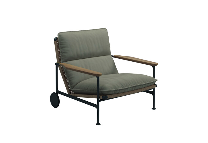 Zenith Lounge Chair with Teak Arms Blend Sand