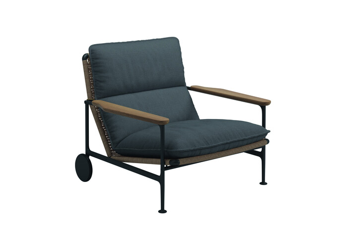 Zenith Lounge Chair with Teak Arms Cameron Anthracite
