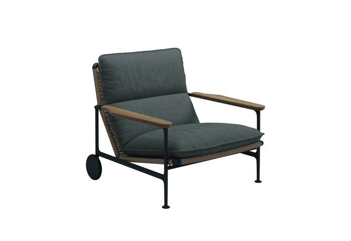 Zenith Lounge Chair with Teak Arms Cameron Granite