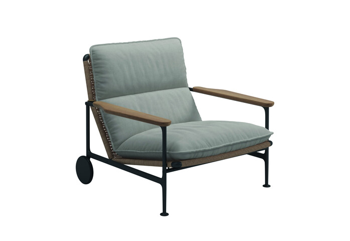 Zenith Lounge Chair with Teak Arms Fife Bone