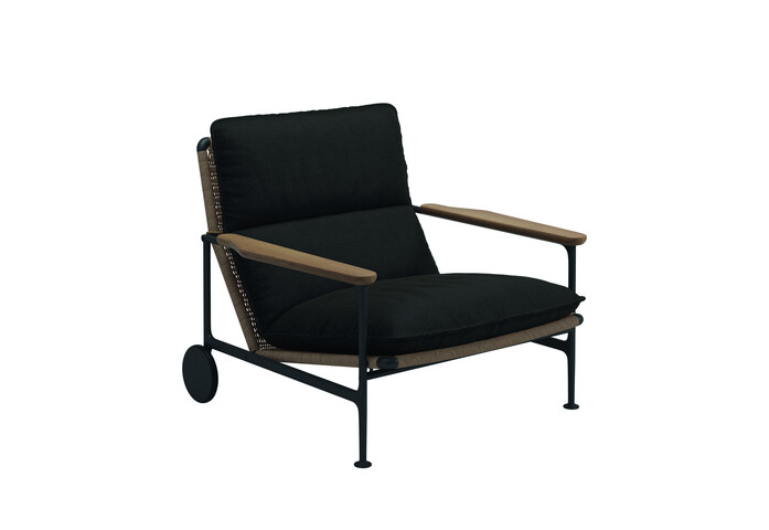 Zenith Lounge Chair with Teak Arms Fife Granite