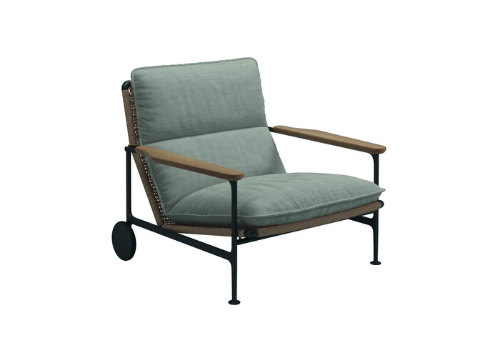 Zenith Lounge Chair with Teak Arms Fife Grey