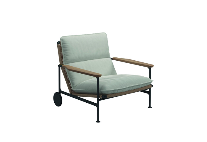 Zenith Lounge Chair with Teak Arms Fife Ice