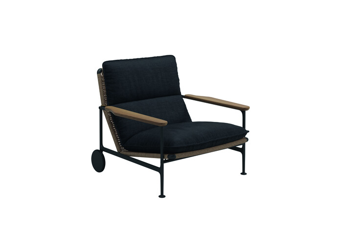 Zenith Lounge Chair with Teak Arms Fife Nightshade