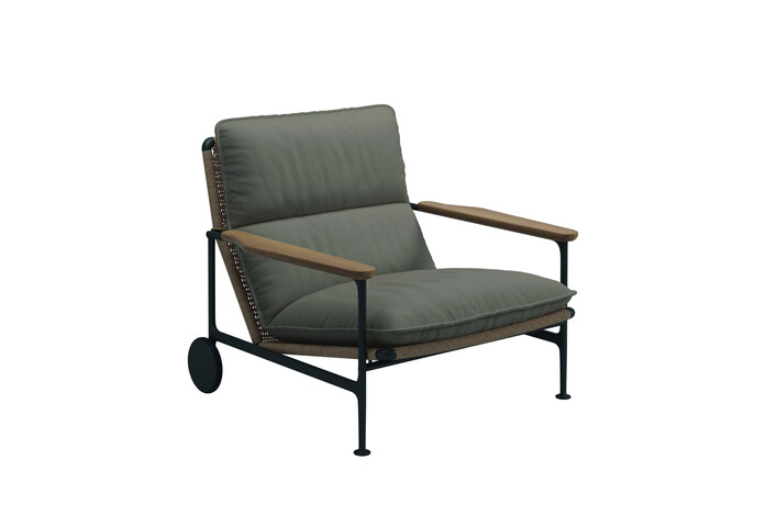 Zenith Lounge Chair with Teak Arms Ravel Dune