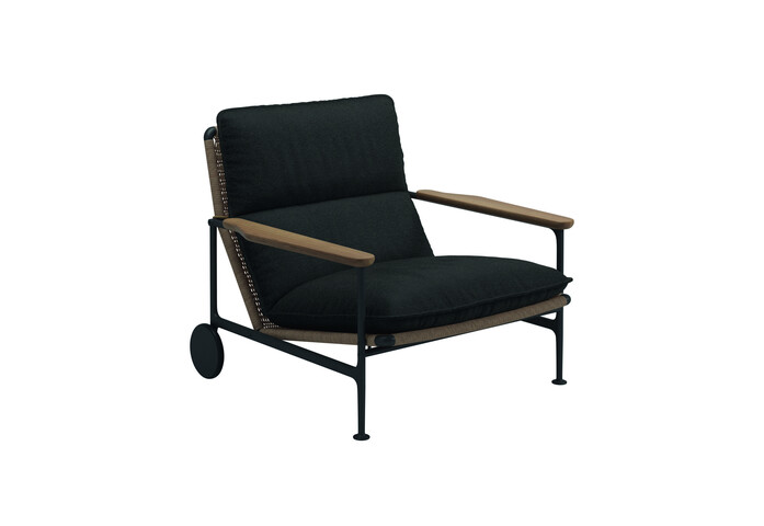 Zenith Lounge Chair with Teak Arms Ravel Sable