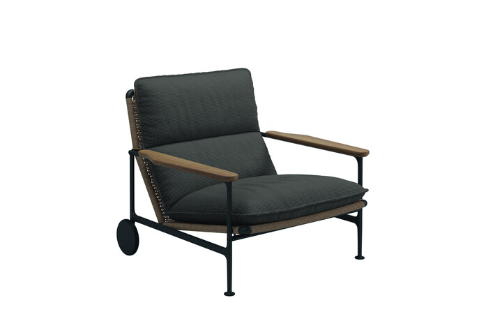 Zenith Lounge Chair with Teak Arms Robben Charcoal