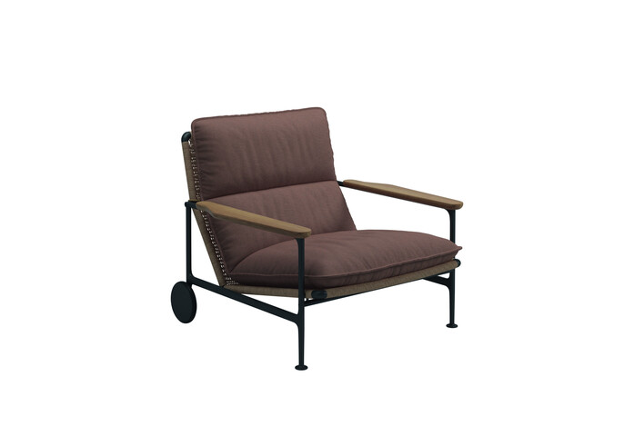 Zenith Lounge Chair with Teak Arms Tuck Cider
