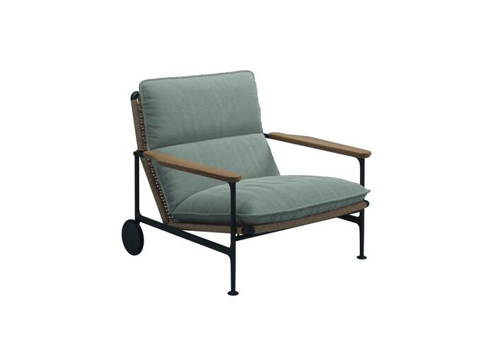 Zenith Lounge Chair with Teak Arms Tuck Malt