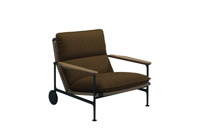 Zenith Lounge Chair with Teak Arms Wave Russet