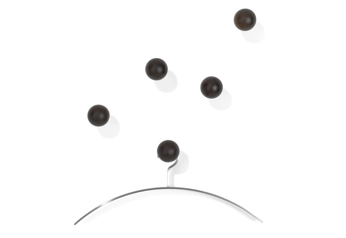 Dots wandhaken garderobenhaken nussbaum schoenbuch 0210 kleiderbuegel edelstahl fr 5