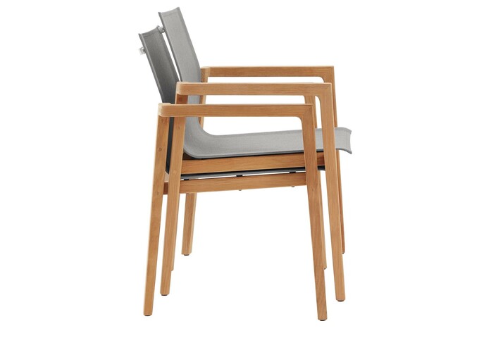 Gartenmoebel garten stuhl armlehnstuhl teak polymergewebe stapelbare derry gestapelt