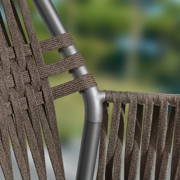 Gartenmoebel garten stuhl braun edelstahl armlehnstuhl temper ambiente detail