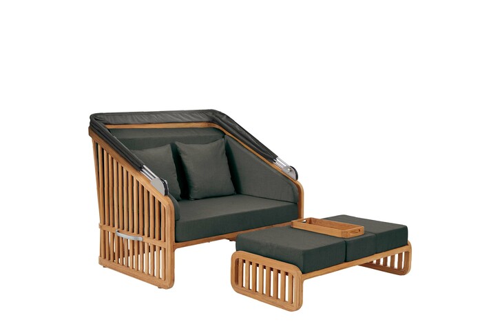 Gartenmoebel loungemoebel sonneninsel strandkorb teak newcastel medium auflage anthrazit2