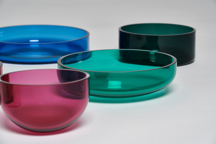 Iro accessoires glasschale set S beet red pine green M sea green cornflower blue schoenbuch 5