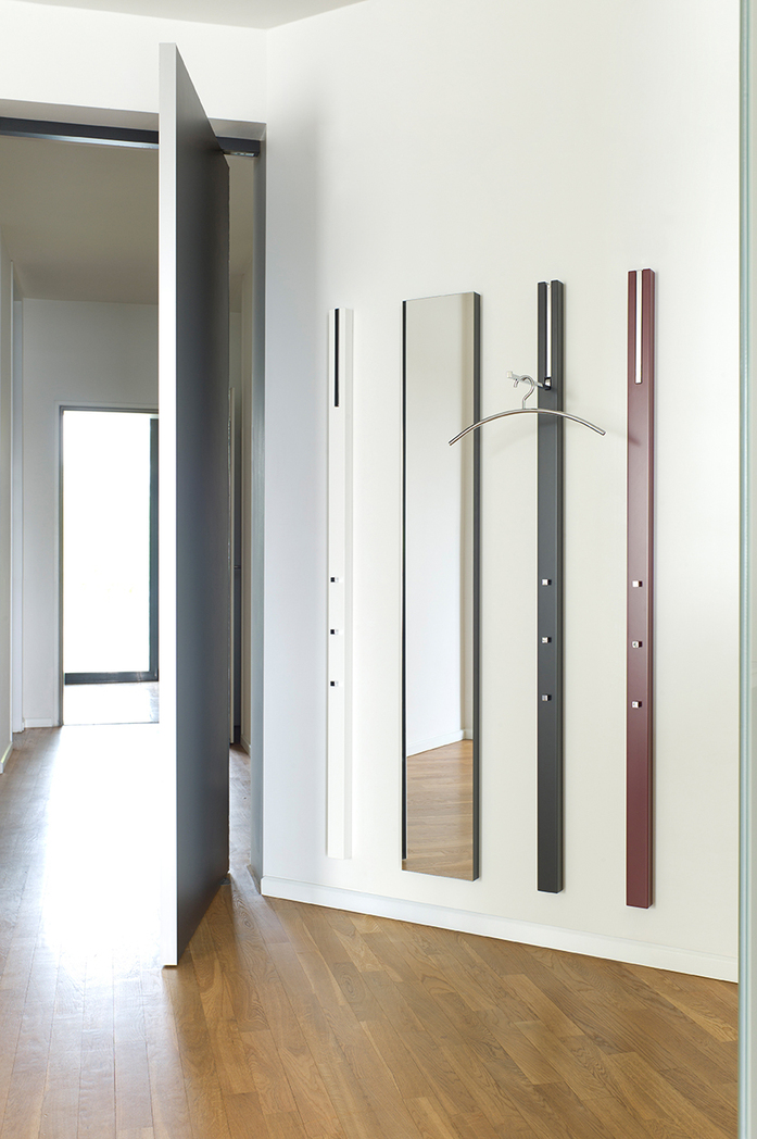 Line garderobe wandgarderobe spiegel weiss granit weinrot schoenbuch 0150 kleiderbuegel chrom am 6