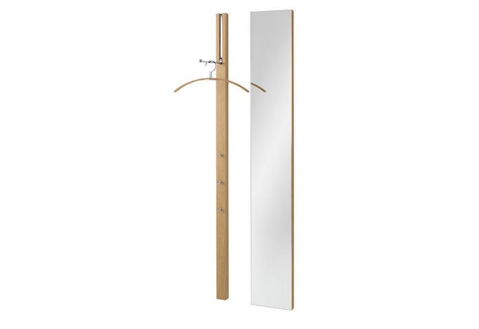 Line garderobe wandgarderobe spiegel weisseiche schoenbuch 0130 kleiderbuegel weisseiche fr 2