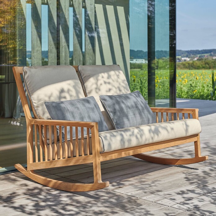 Loungemoebel bank teak bequem hochwertig newhaven schaukelbank ambiente linum