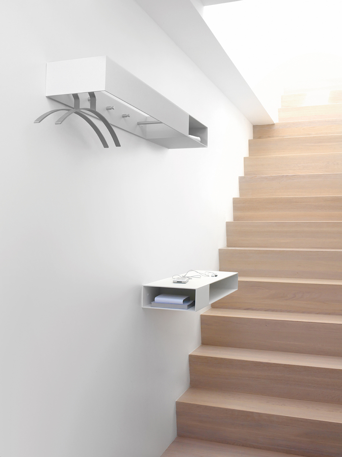 Match garderobe konsole ablage weiss schoenbuch 0210 kleiderbuegel aluminium am 9