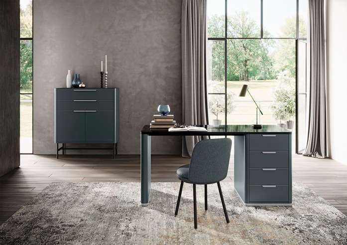 Mueller metall moebel Schreibtisch T50 basaltgrau 01