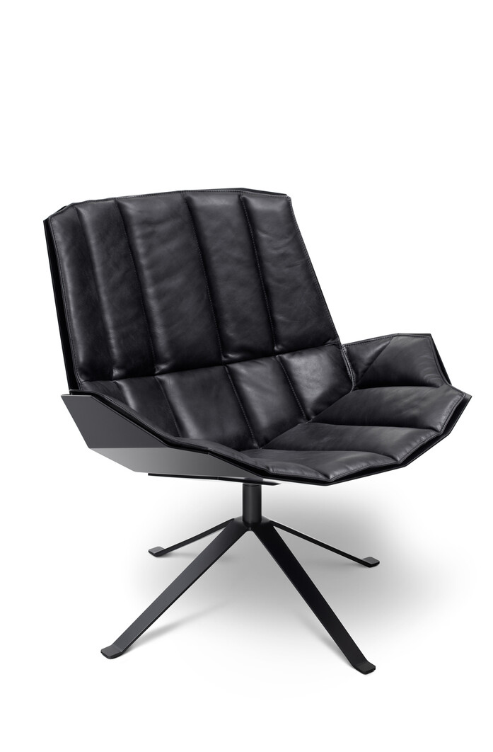Mueller metall moebel Sessel MARTINI Chair schwarz Leder schwarz 01