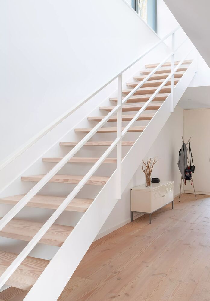 Pur natur floorboards douglas natur 3 layer 16x250mm white lye white oil white soap FL 2 5m Private House Leer 3 E ARCHITEKTUR 06