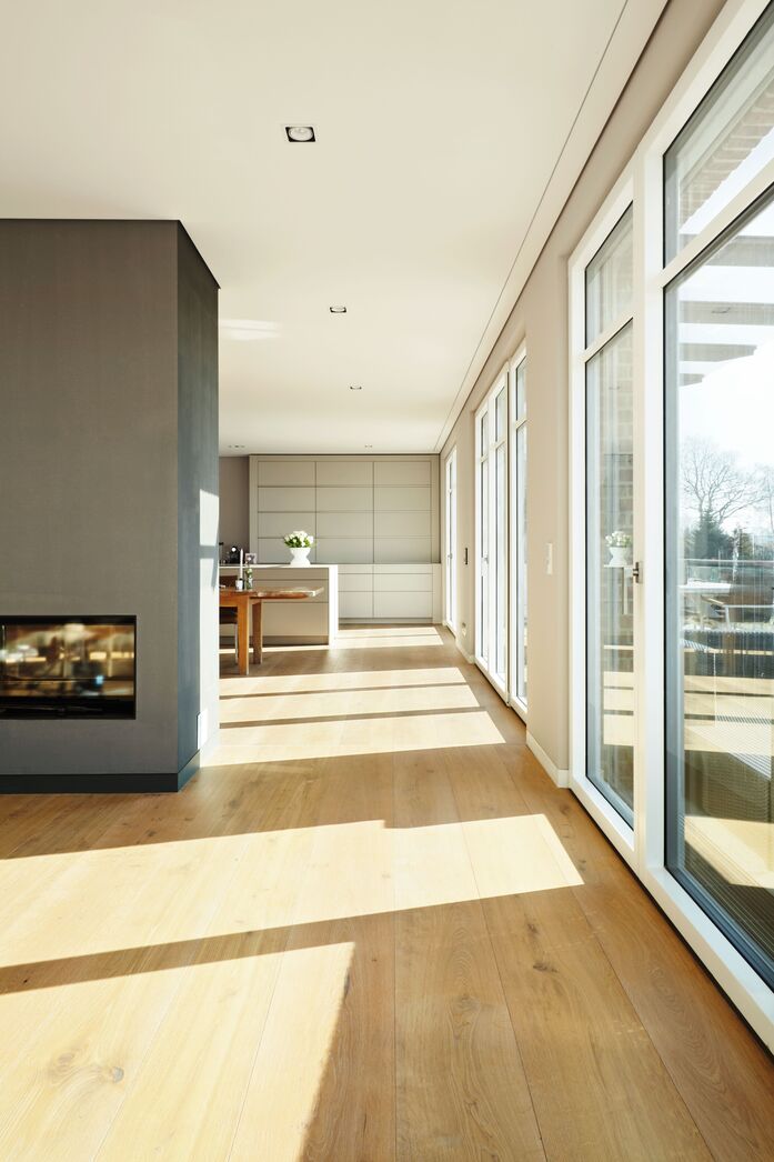 Pur natur floorboards oak 3 layer natur 21x185 335mm brushed white oil up to 7 5m Residential Home Northern Germany 3744 x 5616
