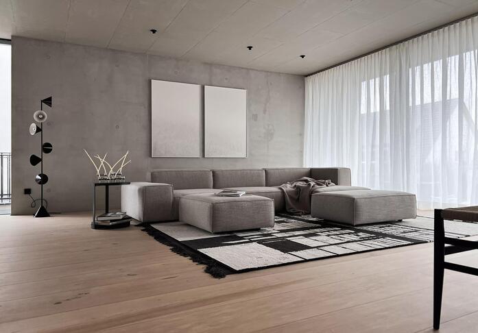 Pur natur floorboards oak select 3 layer 21x300mm oiled Junckers 50 50 FL up to 950m Apartment Stuttgart LAR STUDIO LAR STUDIO 16 4032 x 2809
