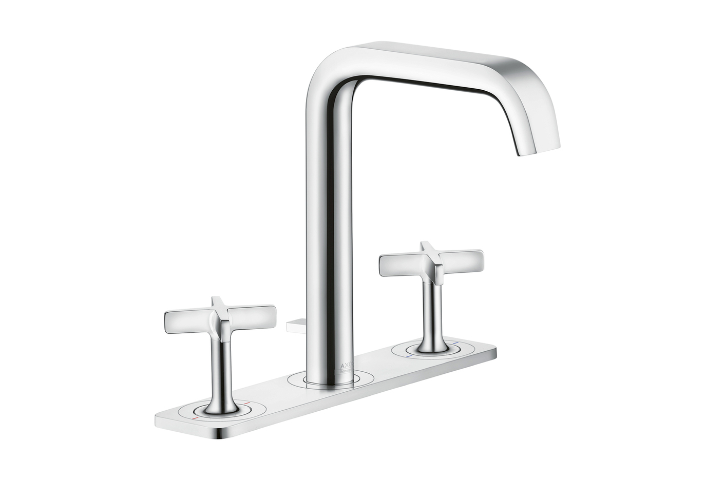 AXOR Citterio E 3-Loch Waschtischarmatur mit Zugstangen-Ablaufgarnitur und Platte