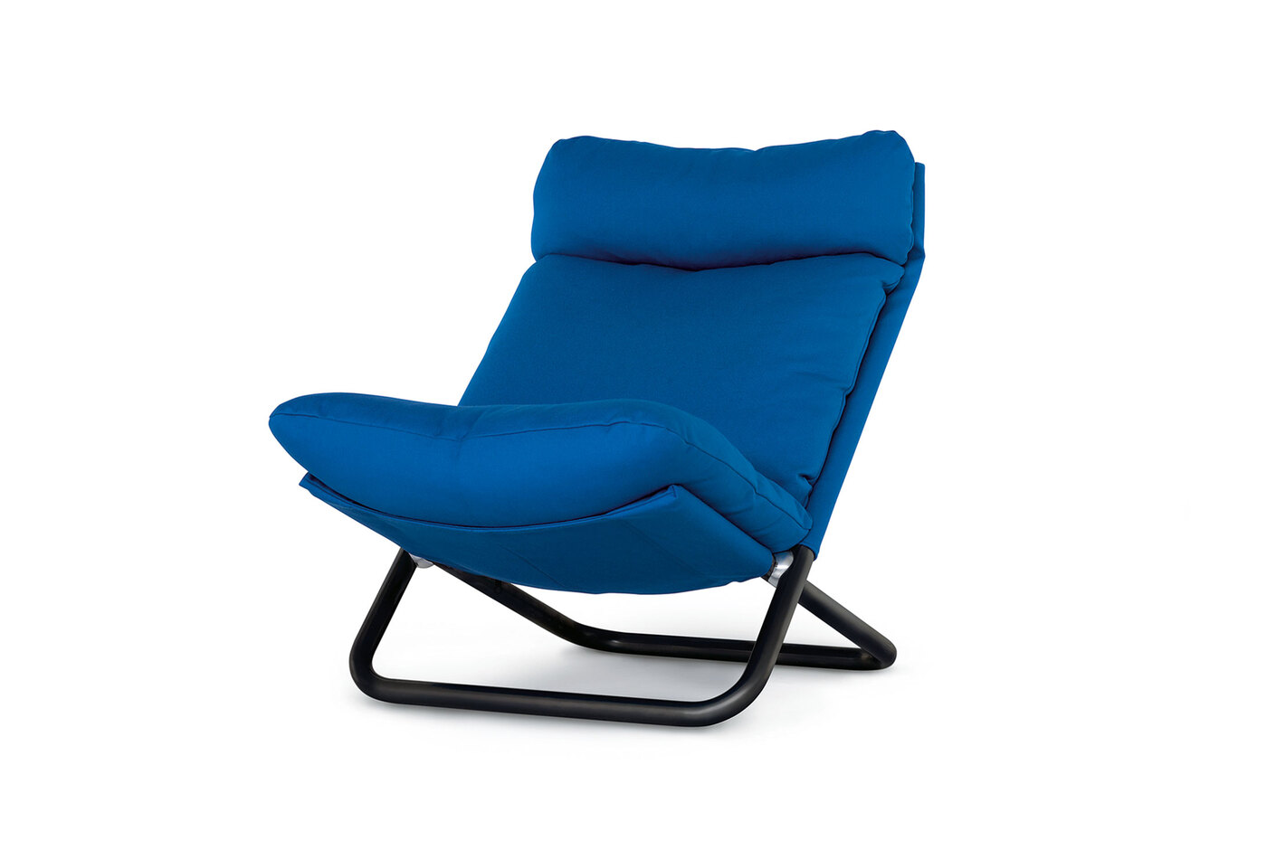 Cross armchair with high backrest