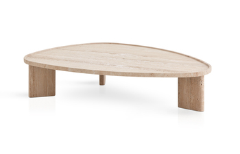 Meridies Travertin Dreieckiger Couchtisch C043