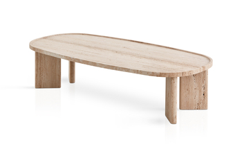 Meridies Travertin Ovaler Couchtisch C044