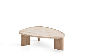 Meridies Travertin Dreieckiger Couchtisch C042