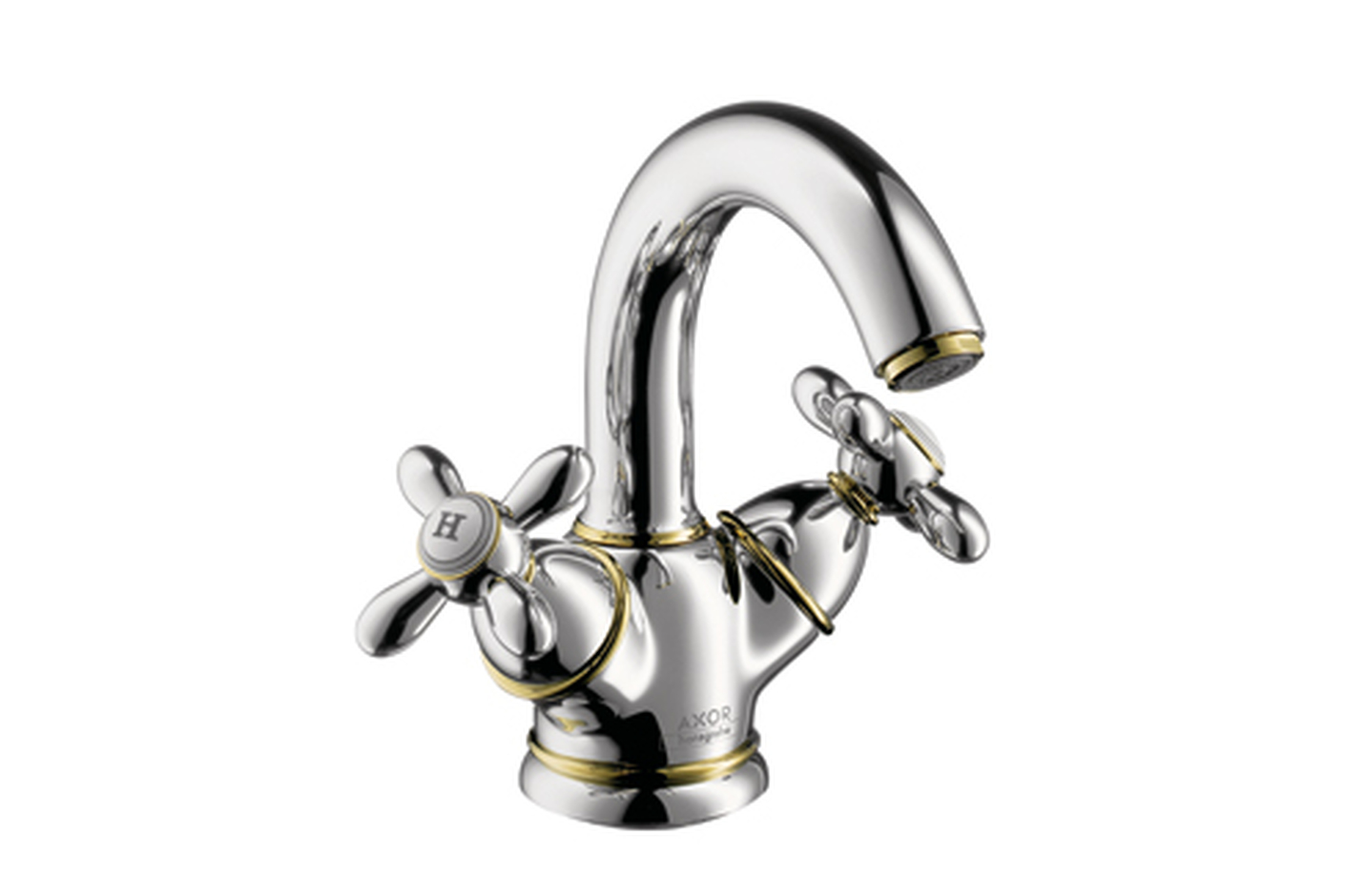 Axor Carlton 2 Handle Basin Mixer With Swivel Spout And Copper Pipes Dn15 1