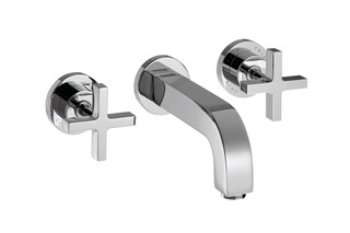 AXOR Citterio 3-Hole Basin Mixer for concealed installation with cross handles, escutcheons and spout 162mm DN15, wall mounting  by  AXOR