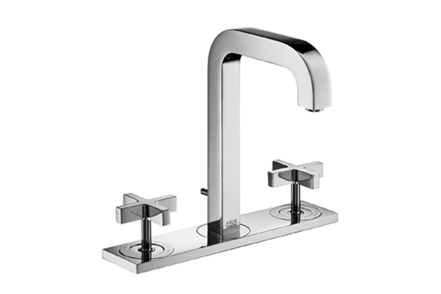AXOR Citterio 3-Loch Waschtischarmatur mit Kreuzgriffen, Platte und Auslauf 140mm DN15
