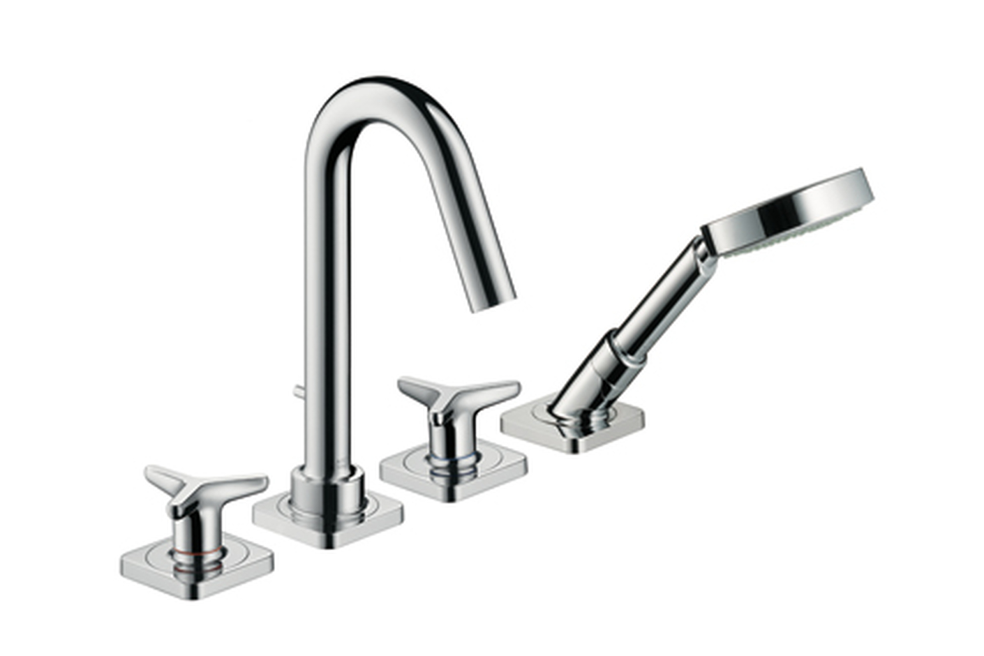 AXOR Citterio M 4-Loch Wannenrandarmatur mit Sterngriffen und Rosetten, DN15