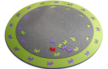 Rug Bigdot with border punch