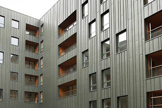 Seam technology pre-weathered pro graphite-gray  by  Rheinzink