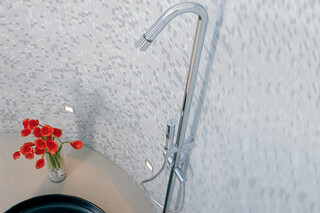 Diametrotrentacinque freestanding shower mixer, inlet and hand shower  by  Ritmonio